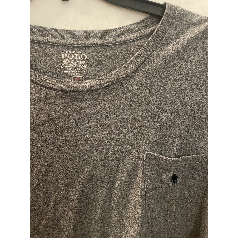 Polo R. Lauren & Co.  Mens Size XXL Shirt Gray‎ Long Sleeve Round Neck Cotton